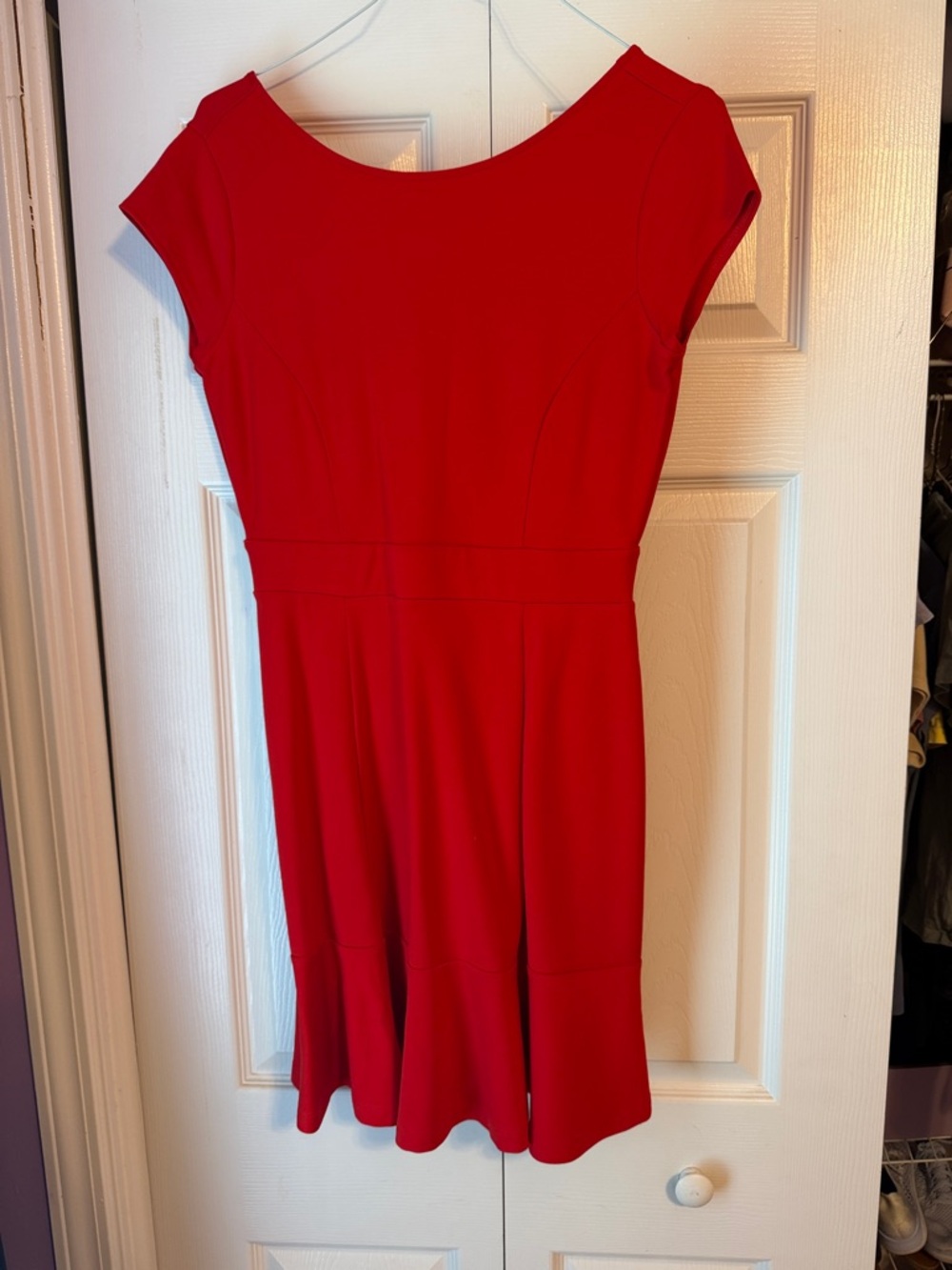 Classic Red Cap Sleeve Fit-and-Flare Dress